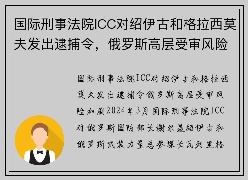 国际刑事法院ICC对绍伊古和格拉西莫夫发出逮捕令，俄罗斯高层受审风险加剧